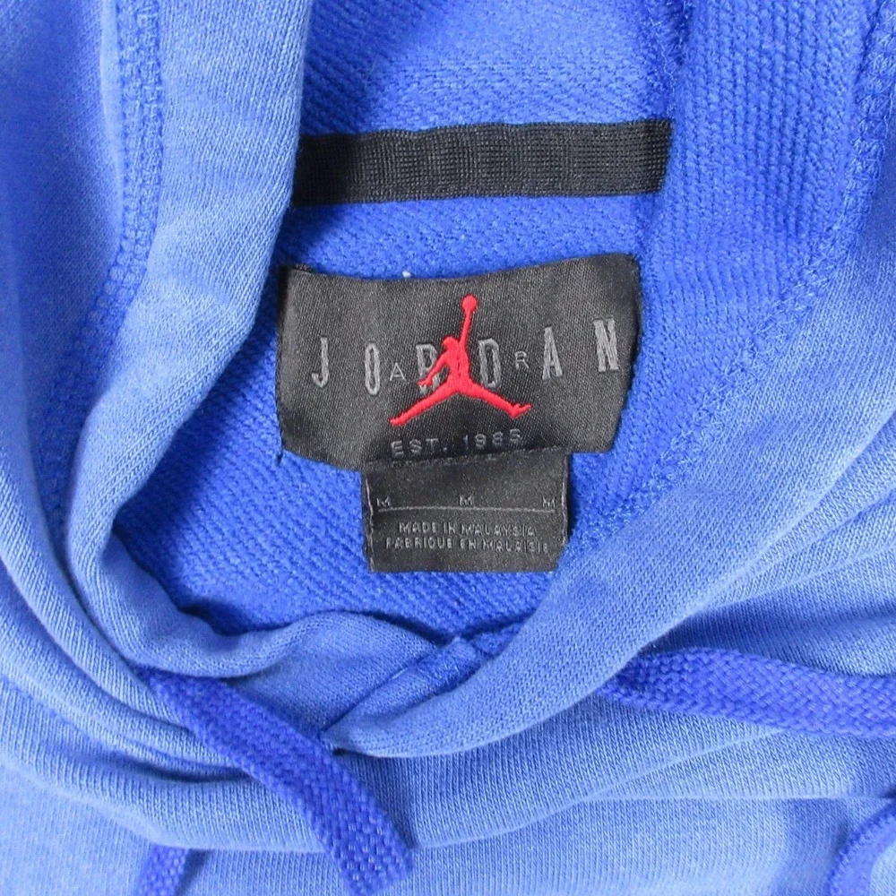Jordan Sweater Mens Medium Blue Acid Wash Jump‎ Man Pullover Hoodie Sweatshirt